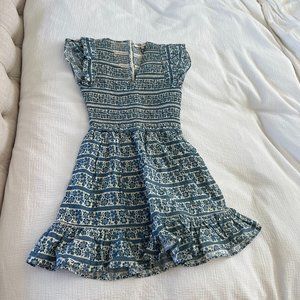 Multi Arlo Print Flutter Sleeve Smocked Mini Dress Size 6